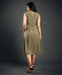 Brown Linen Midu Dress